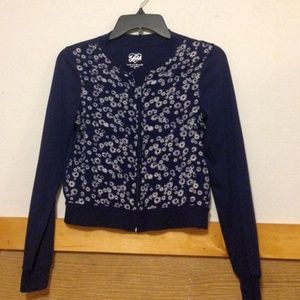 Justice zip up lite weight jacket/top sz 14